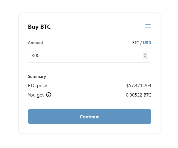 Buy crypto in the MetafApp